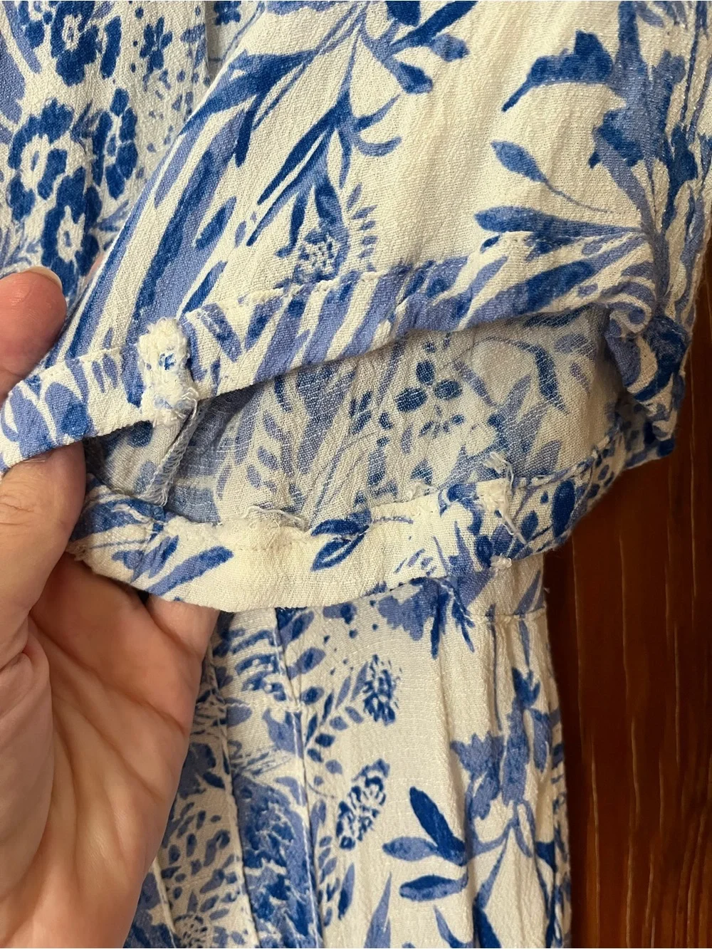 Free People Always Blue & White Floral Midi Dress